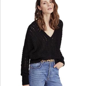 Free People Best Of You Black Sweater New   $128